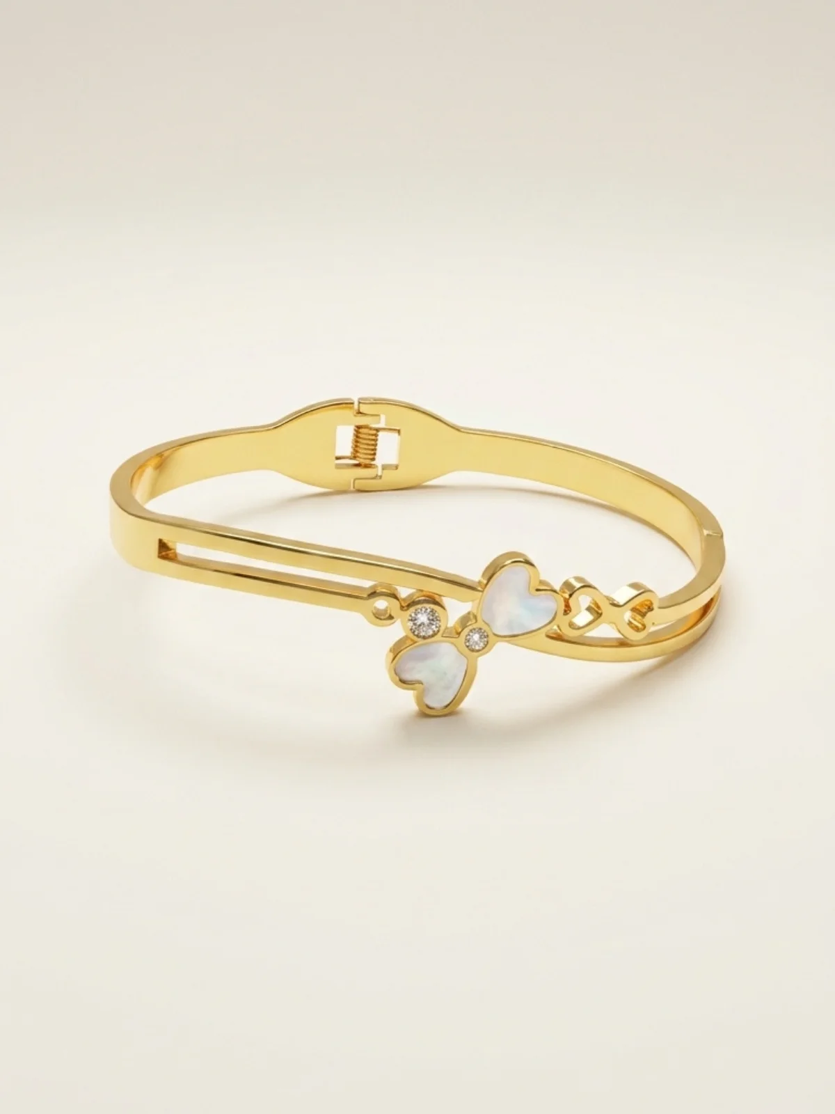 Twin White Heart Bracelet